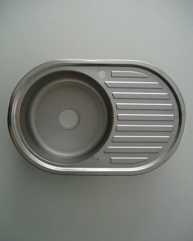 Мойка FABIA врезная 77х50  0,8мм гл.18см левая декор 62329DL