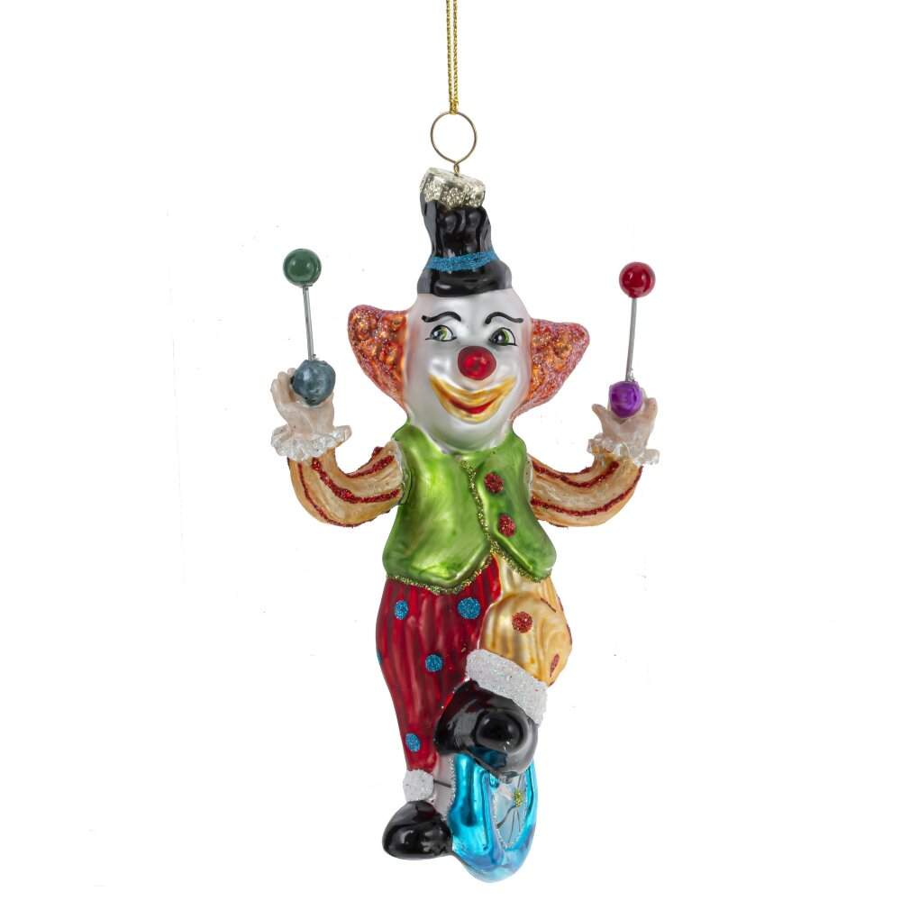 REMECO COLLECTION Игрушка елочная 809229 Клоун 9,5х5х15,5см (стекло)  