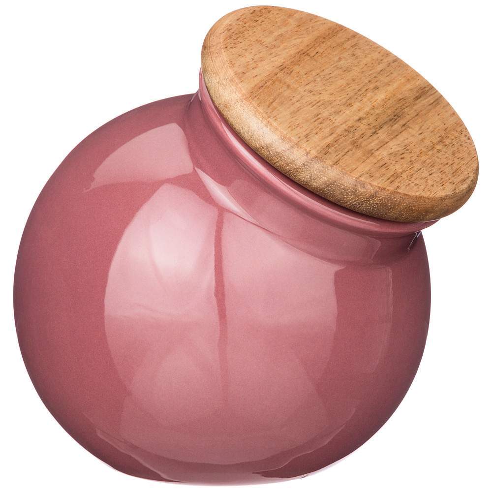 BRONCO Банка 263-1139 Fusion с деревянной крышкой 13,5х13х14см 800мл брусничная 