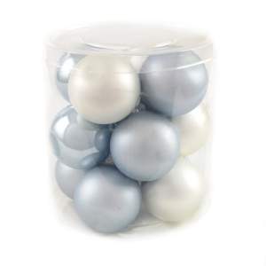 DECOLINE Набор шаров 40мм/12шт микс голубой/белый FA1775-4 (стекло)