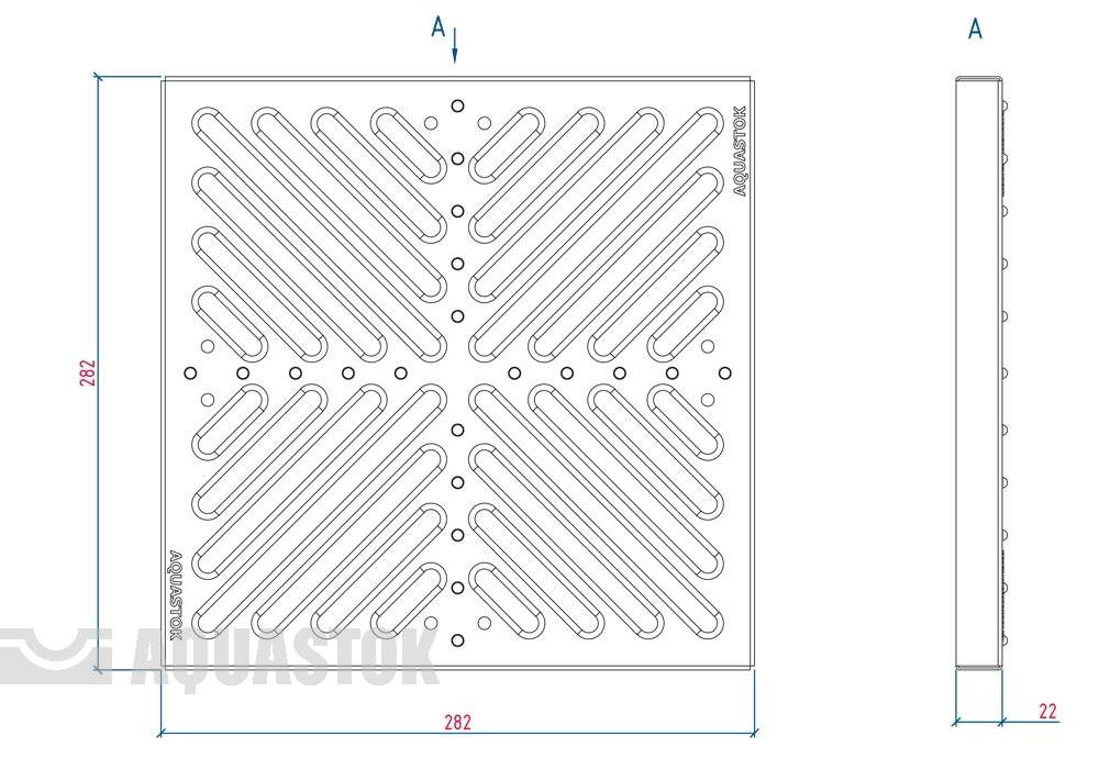 Решетка штампованная оцинкованная для дождеприемника 300х300