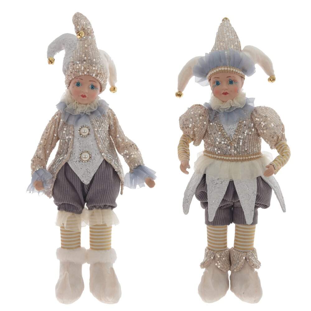 REMECO COLLECTION Игрушка набивная 807226 Клоун (музыка,движение) голубой/золото 18х13х52см 2 вида 