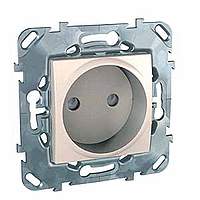 Розетка SE Unica Беж. 1-ая б/з с защит.штор. MGU5.033.25ZD