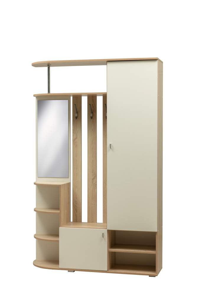 Шкаф комбинир. "Кармен-7" (дуб сонома/белый/зеркало)