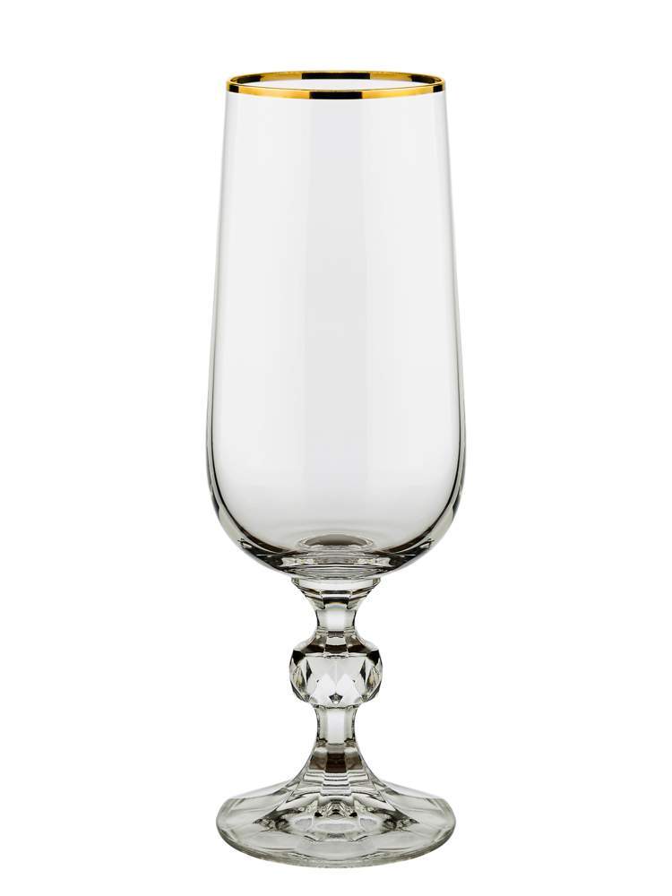 CRYSTALEX BOHEMIA Клаудия 20787/40149/180 Набор бокалов д/шампанского 180мл отводка золото 6шт