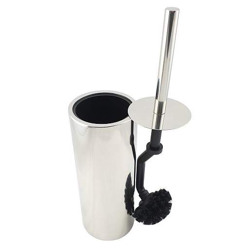 Ерш д/унитаза напольный круглый  нерж.полир.изогн. 1007