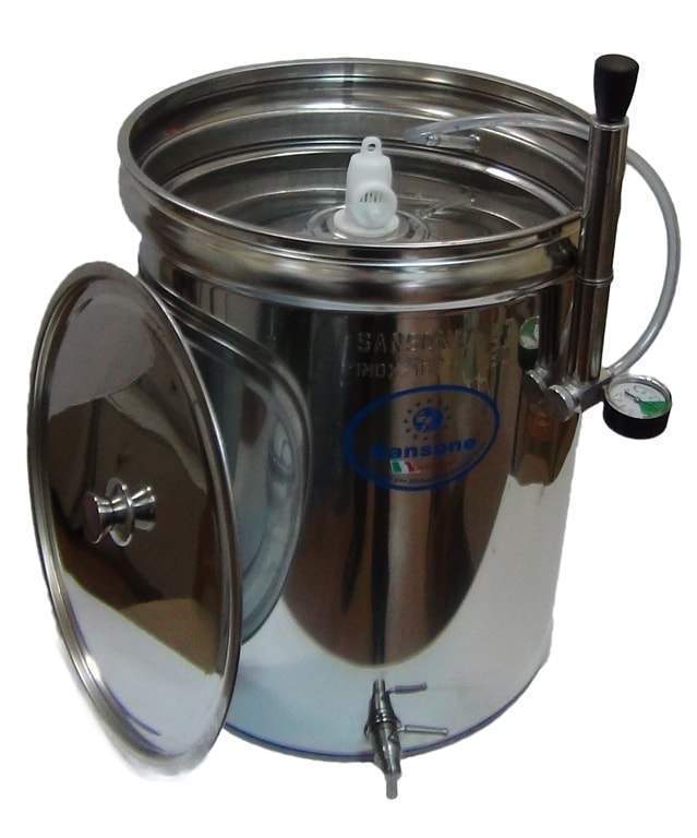 Бочка из нержавейки Sansone 300л с пневмокрышкой B0300SAL-F