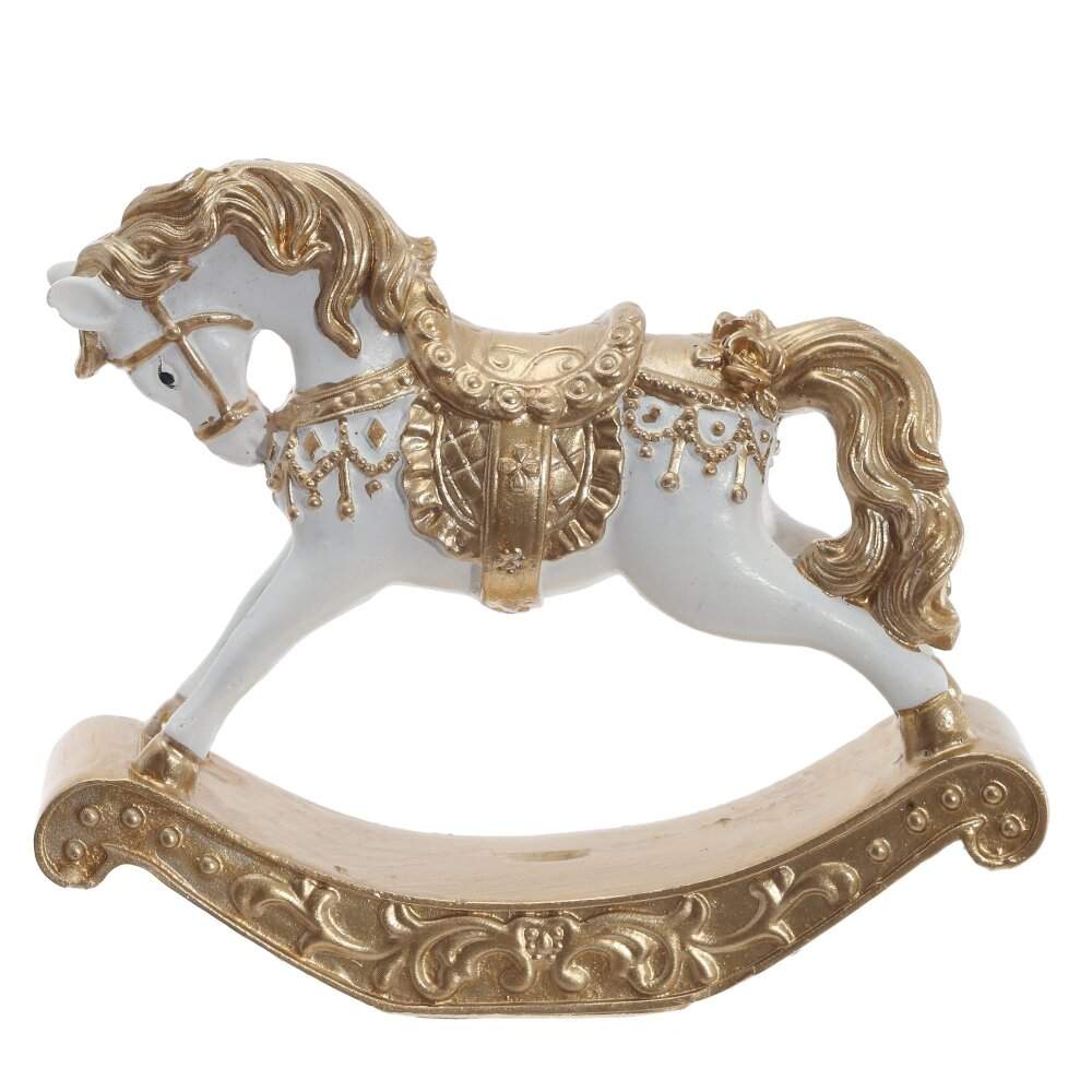 REMECO COLLECTION Фигурка 826247 Лошадка-качалка золото 11х2,5х9,5см (полимер)