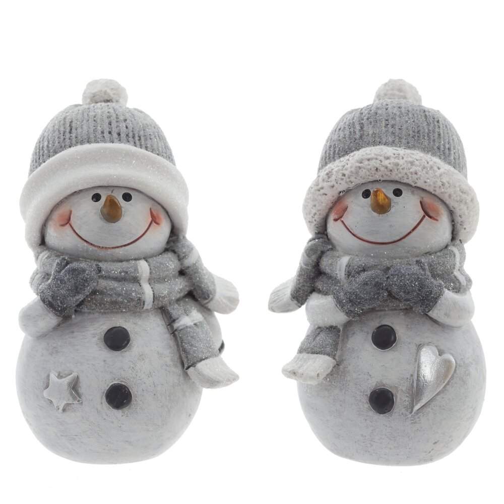 REMECO COLLECTION Фигурка 825246 Снеговик серебро 5х5х8см 2 вида (полимер)