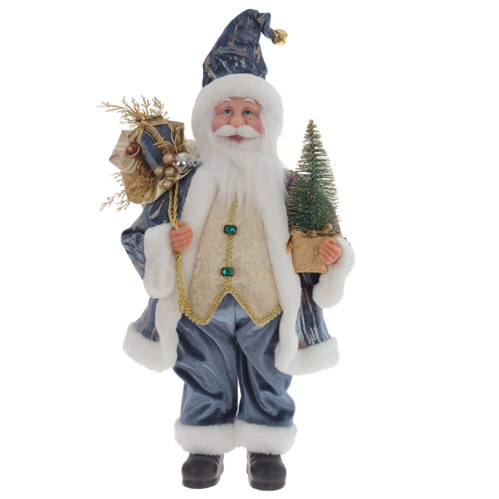 REMECO COLLECTION Дед Мороз 807198 синий/золото 22х15х57см