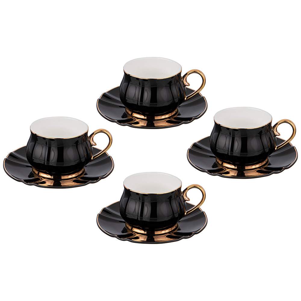 LEFARD Набор чайный 275-1172 8пр/4перс 200мл Pearl Черный