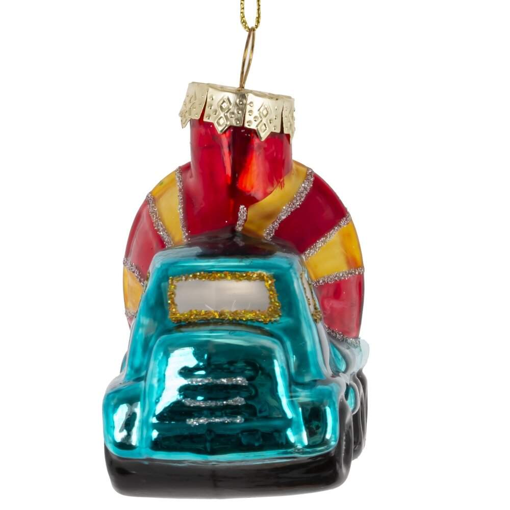 REMECO COLLECTION Игрушка елочная 822457 Машинка 8,5х4,5х7см (стекло)  