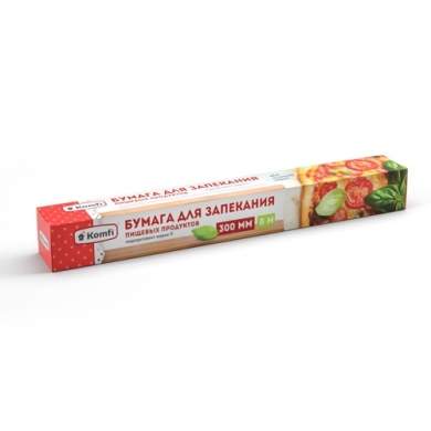 KOMFI Бумага д/выпечки 30смх8м бурая в коробке BPR002B (50)