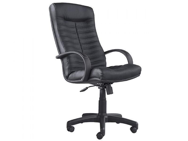 Кресло Орион (Кожа иск., ECO, №16H(черный) , МТГ, кр.Альфа(700)СН, СН, (Мах 120 кг)