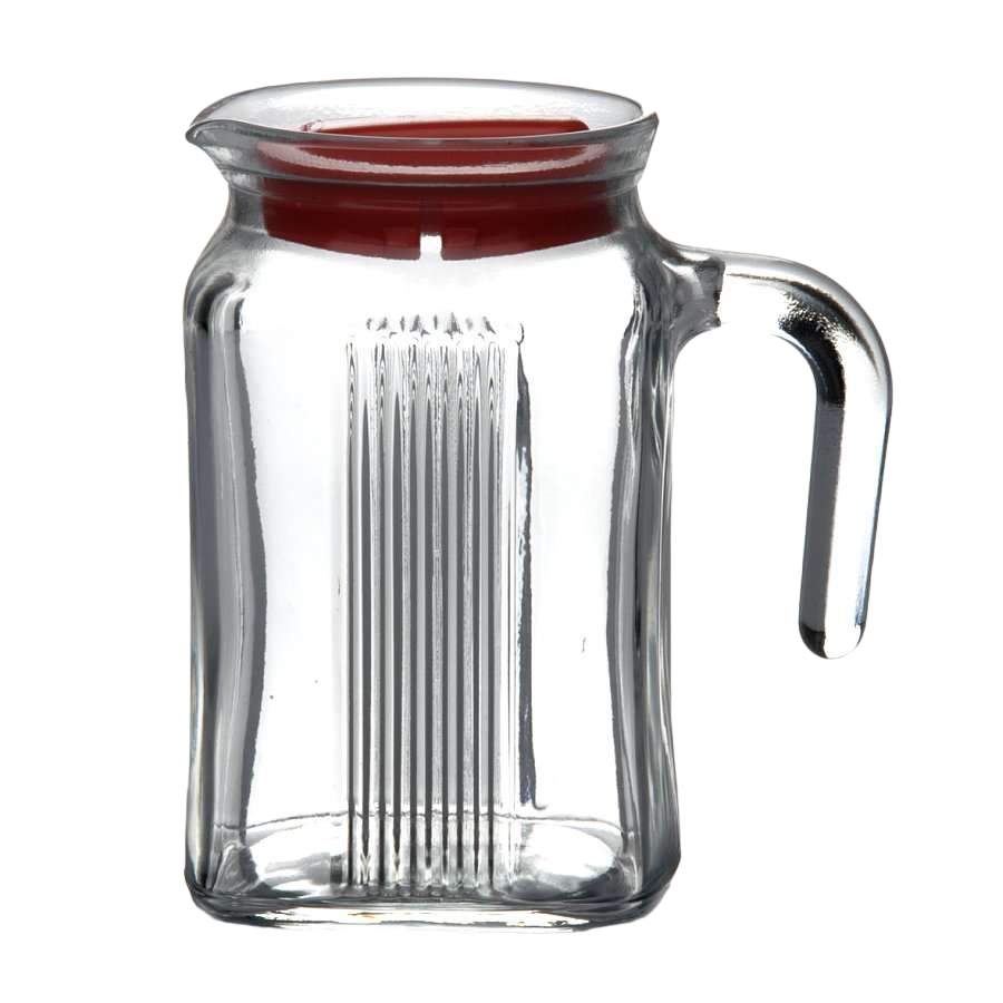 PASABAHCE Кувшин 80122R Frigo 600мл с красной крышкой (6) 