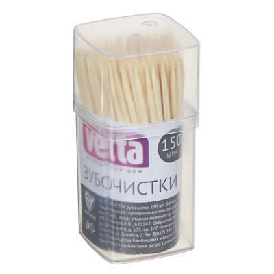 VETTA Зубочистки 437-240 150шт бамбук,пластиковая упаковка 