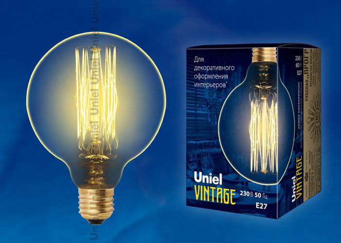Лампа Uniel IL-V-G80-60/Golden/E27 VW01 Vintage  UL-00000478