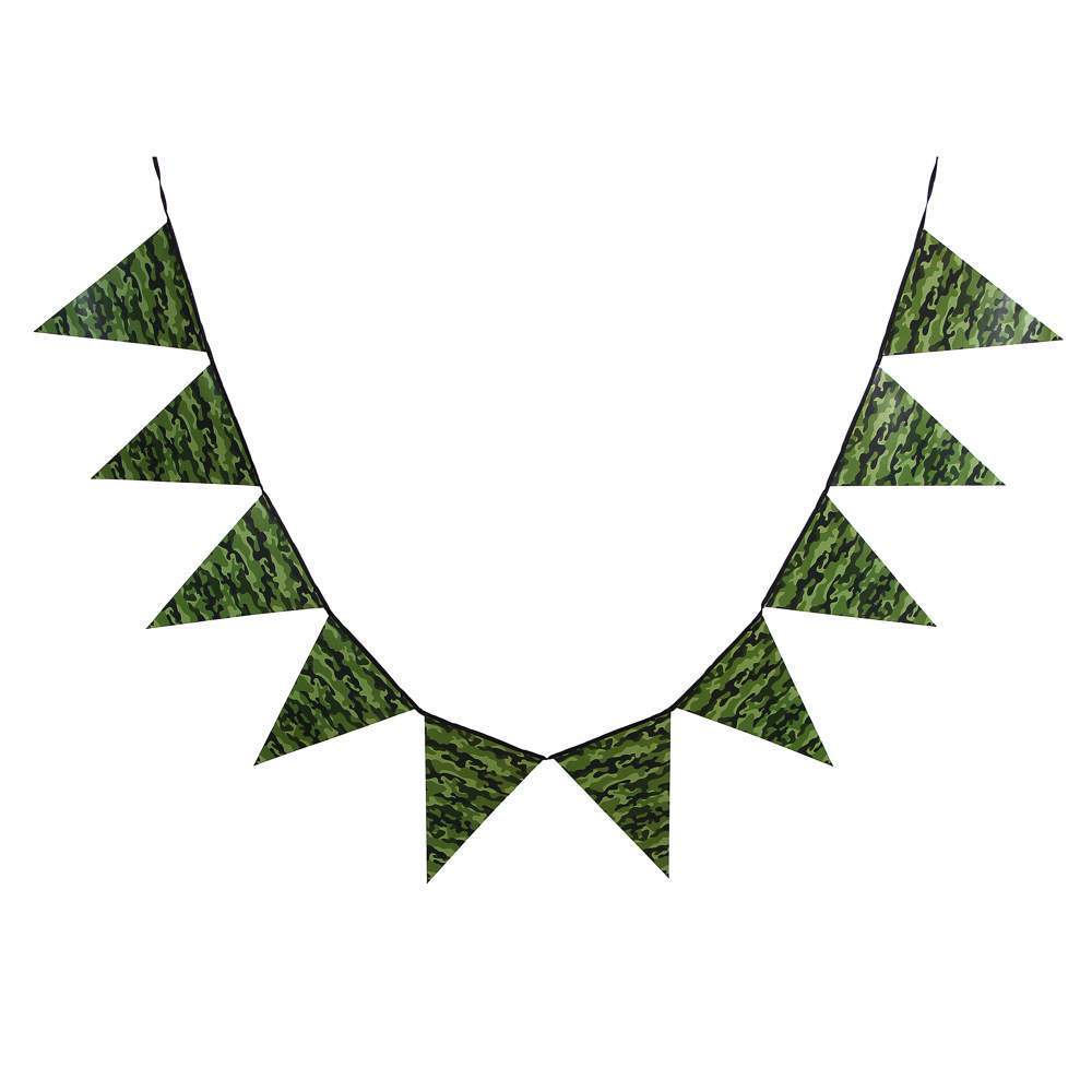 КАПИТАН ВЕСЕЛЬЧАК Гирлянда-флажки 530-292 Камуфляж 230х29см 