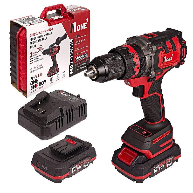 Дрель акк. NUMBER ONE INDUSTRIAL CDI 20/2.0-IN-BR-S  бесщ.ударная
