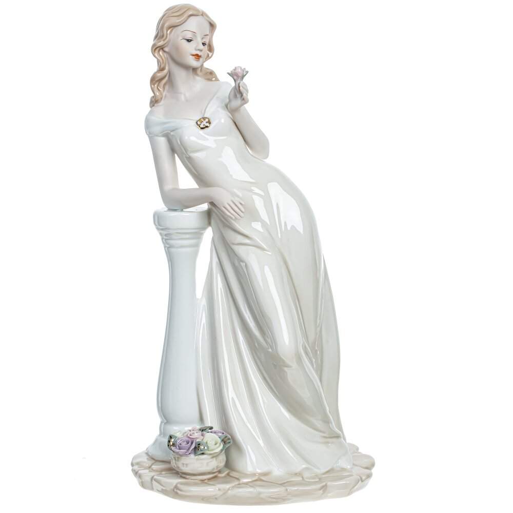 REMECO COLLECTION Статуэтка 785300 Девушка с цветком в руке фарфор 14х10х27,5см