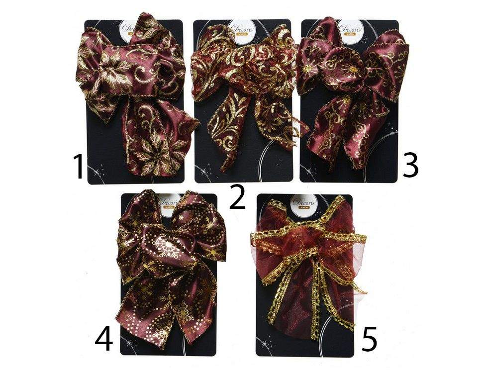 KAEMINGK Бант Изящный бордовый с золотом 11х15см 165167/445310-3 