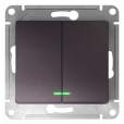 Выключатель SE Glossa  Сиреневый туман 2-кл СП с подсв. сх.5 10A IP20 10AX  GSL001453