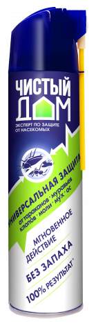 Аэрозоль б/запаха, от тараканов,муравьев,клопов и блох Чистый дом 400мл, 2856  362984