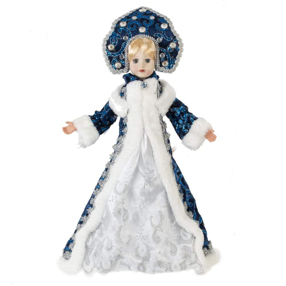 REMECO COLLECTION Снегурочка 779693 в синей шубке с емкостью д/подарка 32х32х55см