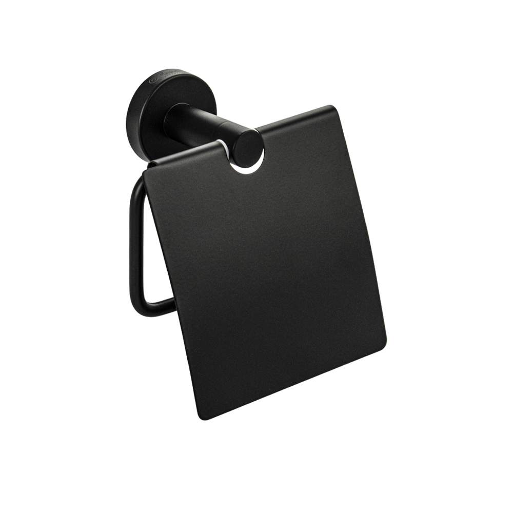 Держатель туалет/бумаги  GFmark  82003  с экраном на круглом основании ЧЁРНЫЙ