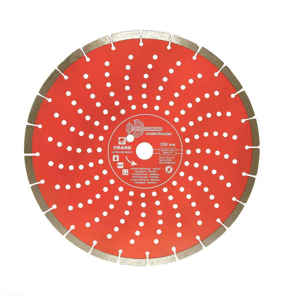 Диск алм. SEGMENT 350х25.4мм  Grand hot press GUS729