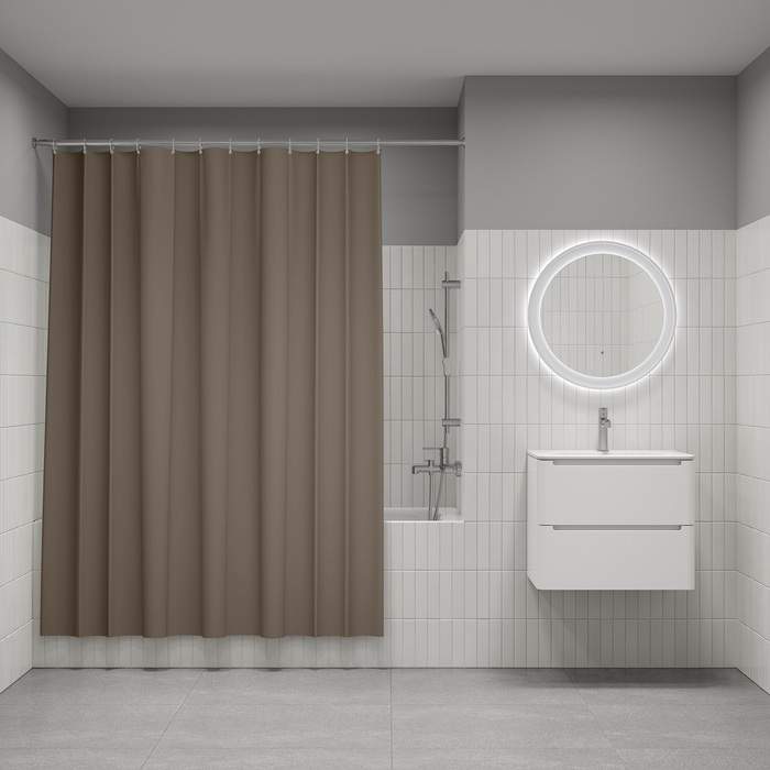 Штора д/ванной IDDIS 200*180см  полиэст. коричневый  BS03P18i11