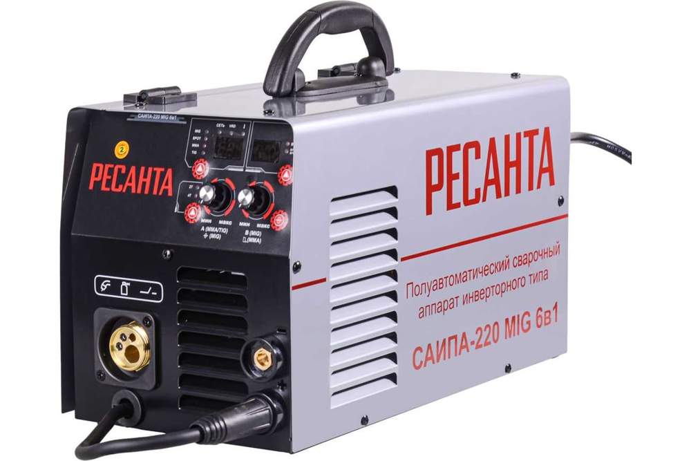 Сварочный инверторный полуавт. РЕСАНТА  САИПА-220 MIG 6 в 1  65/10