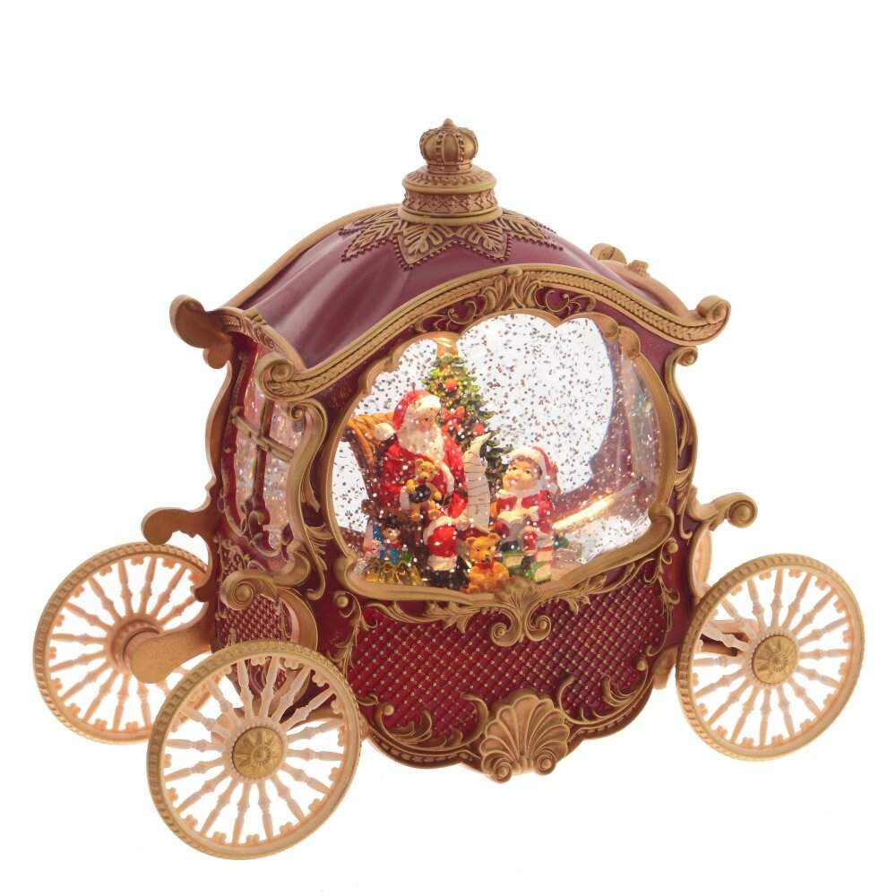 REMECO COLLECTION Фигурка 808477 Шар водяной Дед Мороз в карете 26х11х23см (подсветка,вьюга,AAх3)