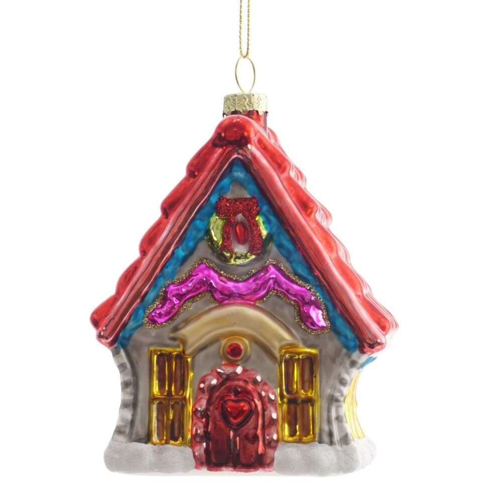 REMECO COLLECTION Игрушка елочная 813302 Домик 8,5х6,5х12см (стекло) 