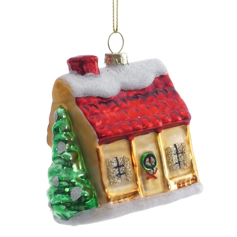 REMECO COLLECTION Игрушка елочная 813303 Домик 8х5,5х9см (стекло) 