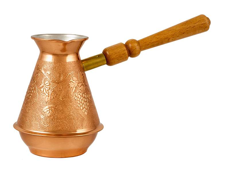 TIMA Кофеварка Л-500с Лоза 500мл медь/пищевое олово съемная деревянная ручка