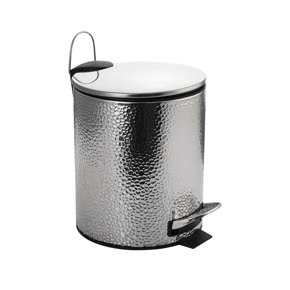 Ведро круглое   5л с пед. хром/нерж.  105-S ШАГРЕНЕВОЕ