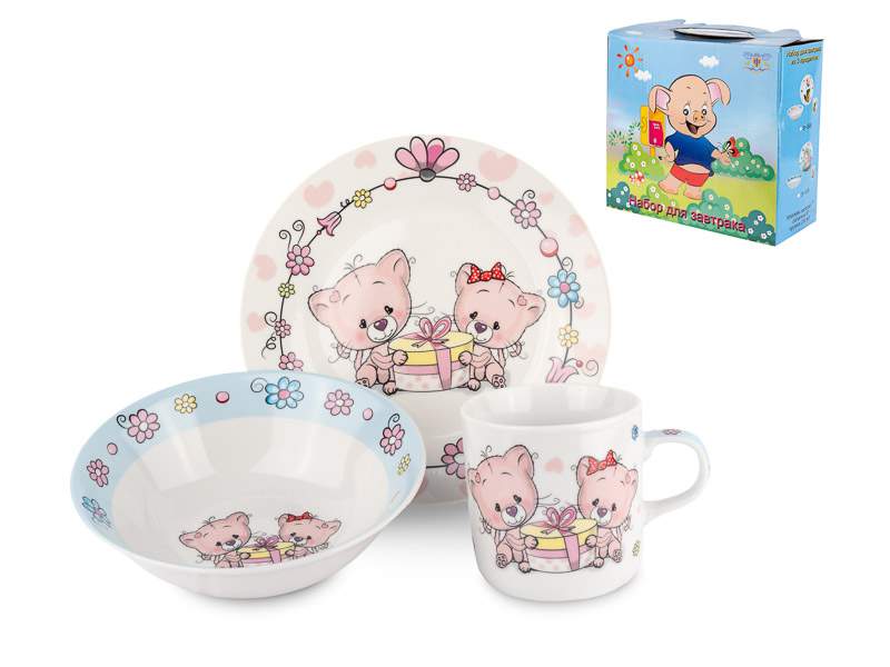 ФОКУС Набор детской посуды Мишки 3пр. 3-551