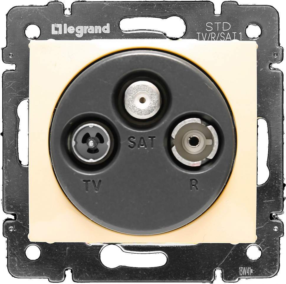 Розетка  VALENA  TV-FM-SAT проходная слон.кость 774337