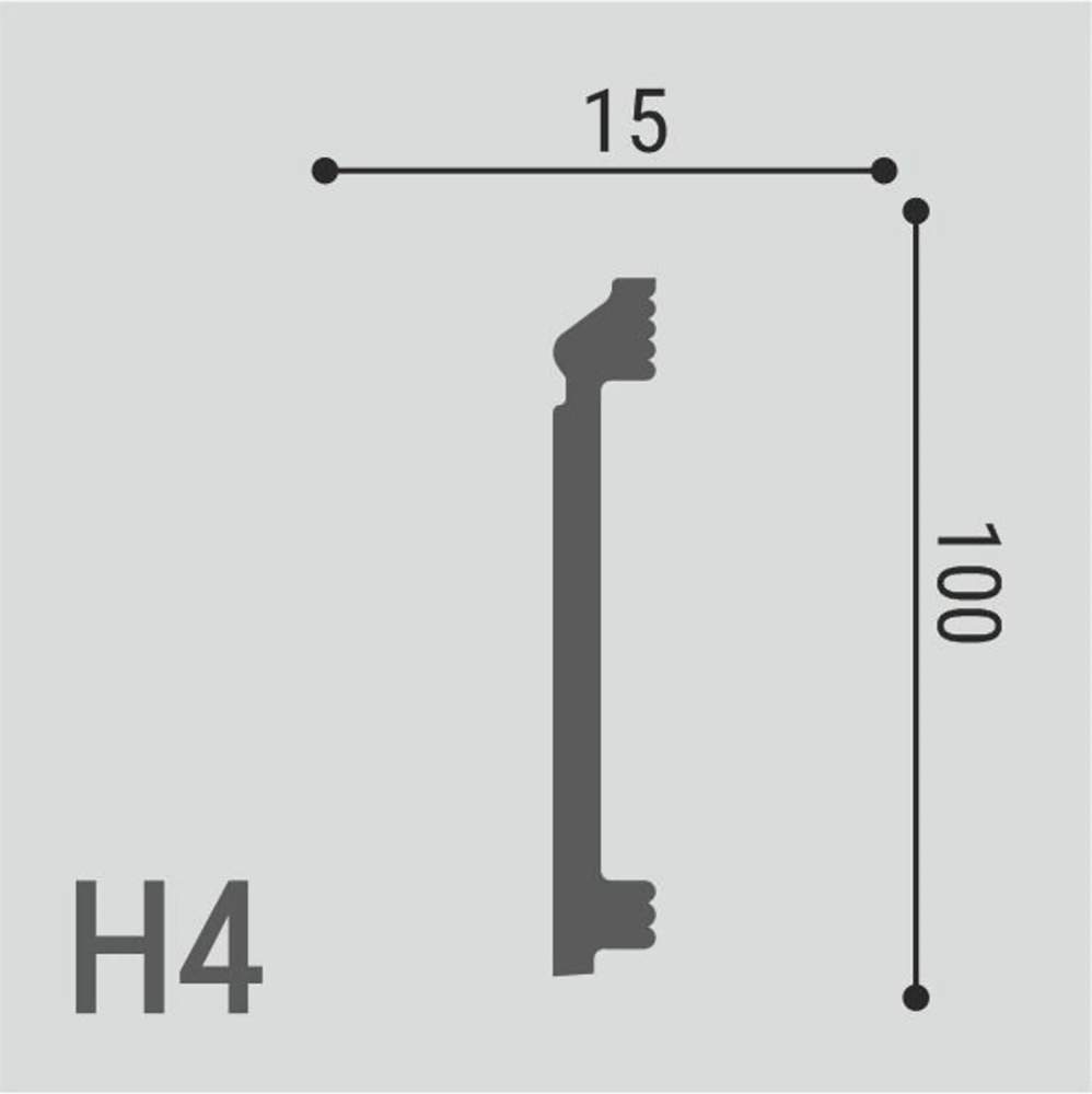 Плинтус XPS POLYMER Н 4 (100*15)/15 ИУ