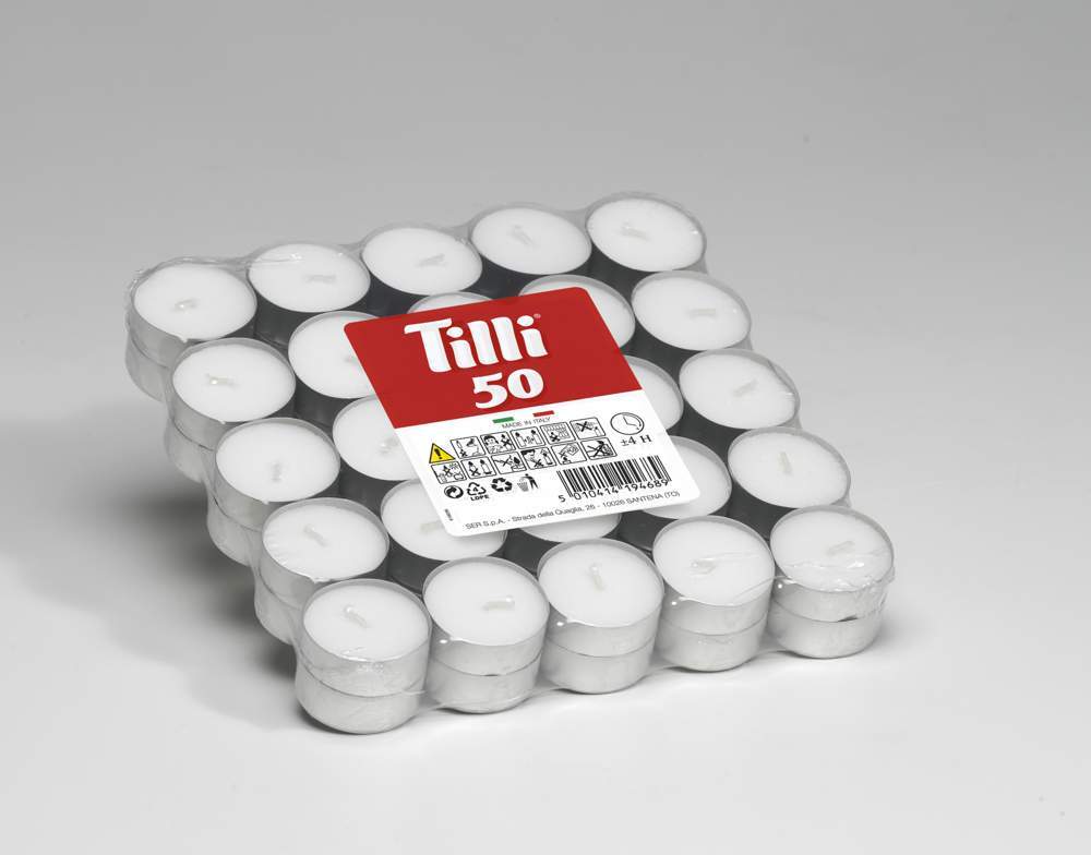 TILLI Набор свечей гильзы 50шт d37.5мм h14мм (3,5 часа) 21892  
