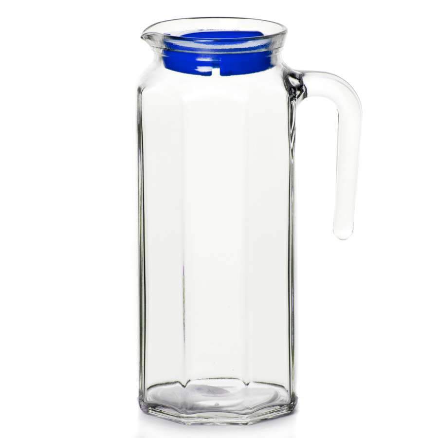 PASABAHCE Кувшин 80051BL Кошем 1000мл с голубой крышкой (6)