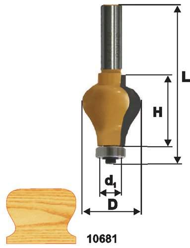 Фреза *ЭНКОР кромочная фигурная  ф32х38 хв.12мм 10681