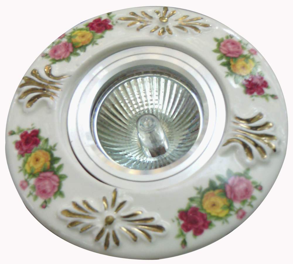 Светильник галогенный FT 815 MR 16 хром+цветы керамика
