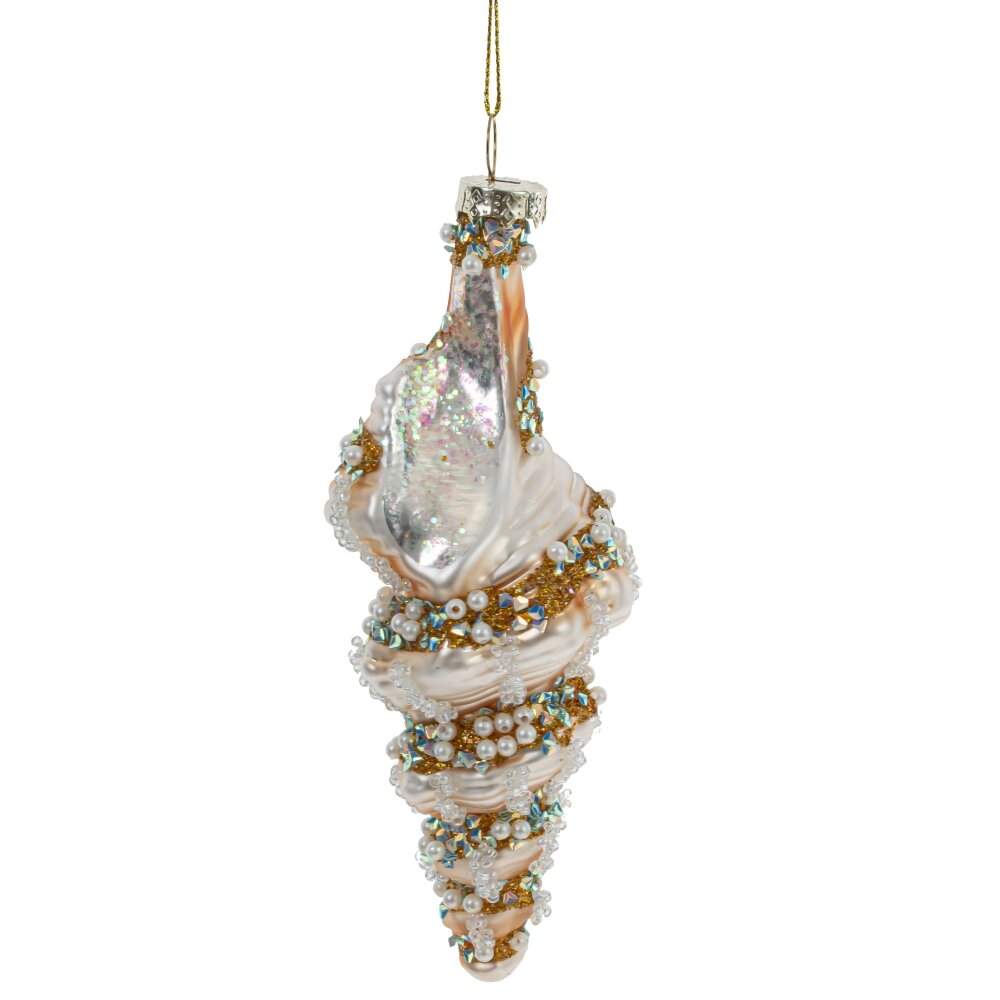 REMECO COLLECTION Игрушка елочная 812311 Ракушка 7х7х17см (стекло)  
