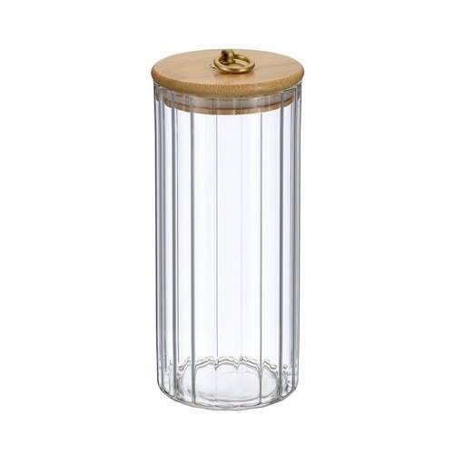 REGENT INOX Linea Torre Банка 93-HO-TO-01-1100 д/сыпучих 1100мл стекло с бамбуковой крышкой 