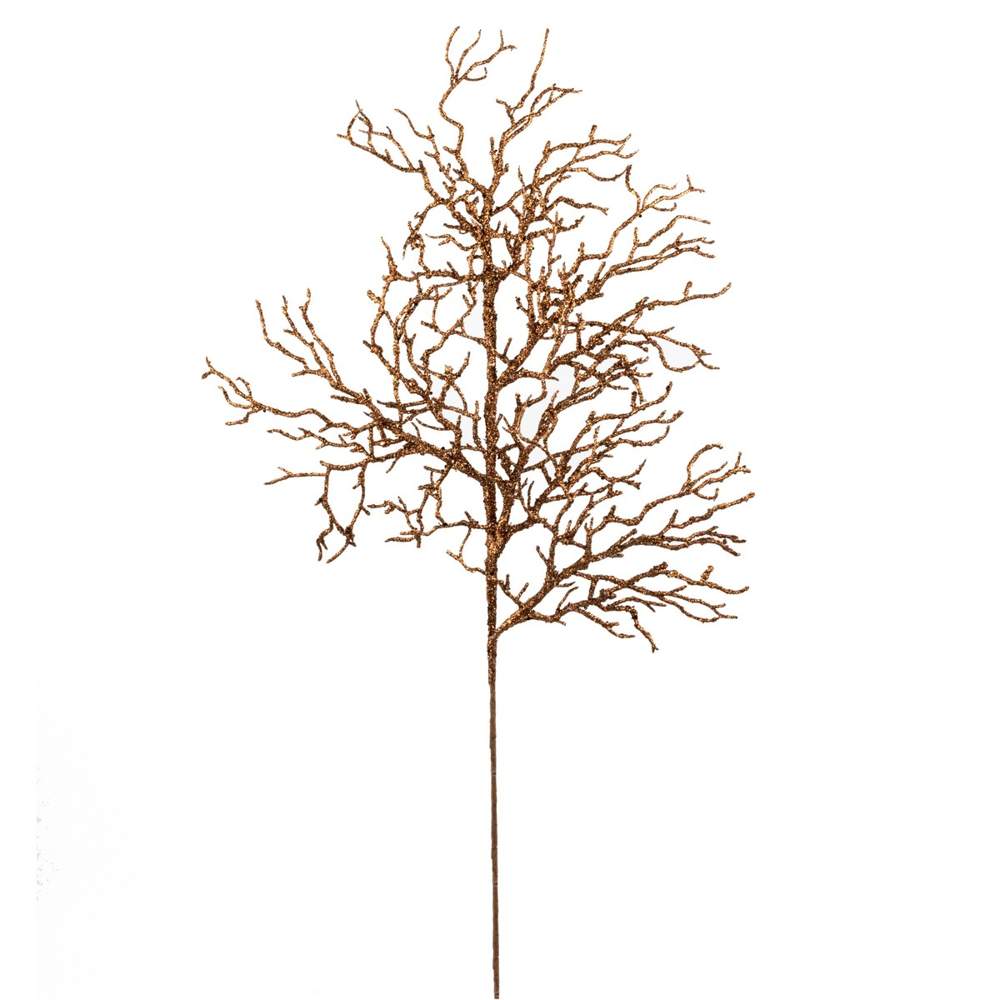 DECOLINE Ветка декоративная HST24-994-7 с глиттером 76см коричневый 