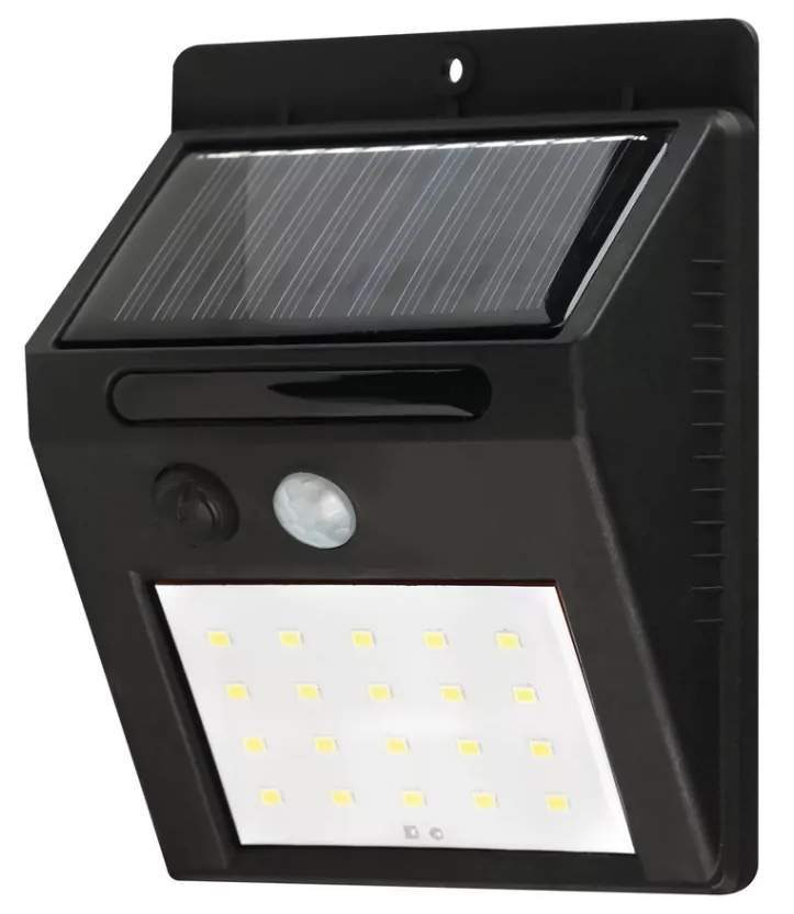 Светильник SBF-21-MS настенный на солнеч.батареях 20 LED черный