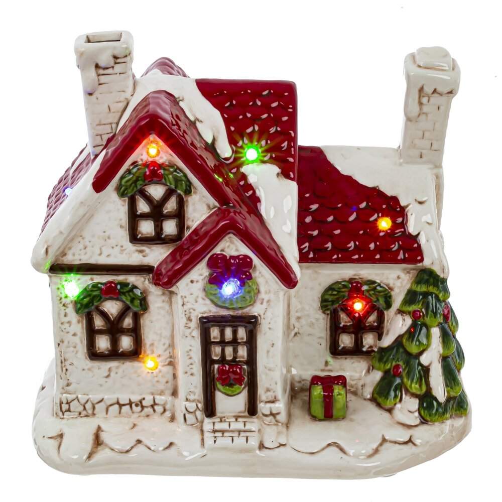 REMECO COLLECTION Фигурка 811734 Домик с подсветкой и музыкой (3хААА) 20х12,5х18см (керамика)