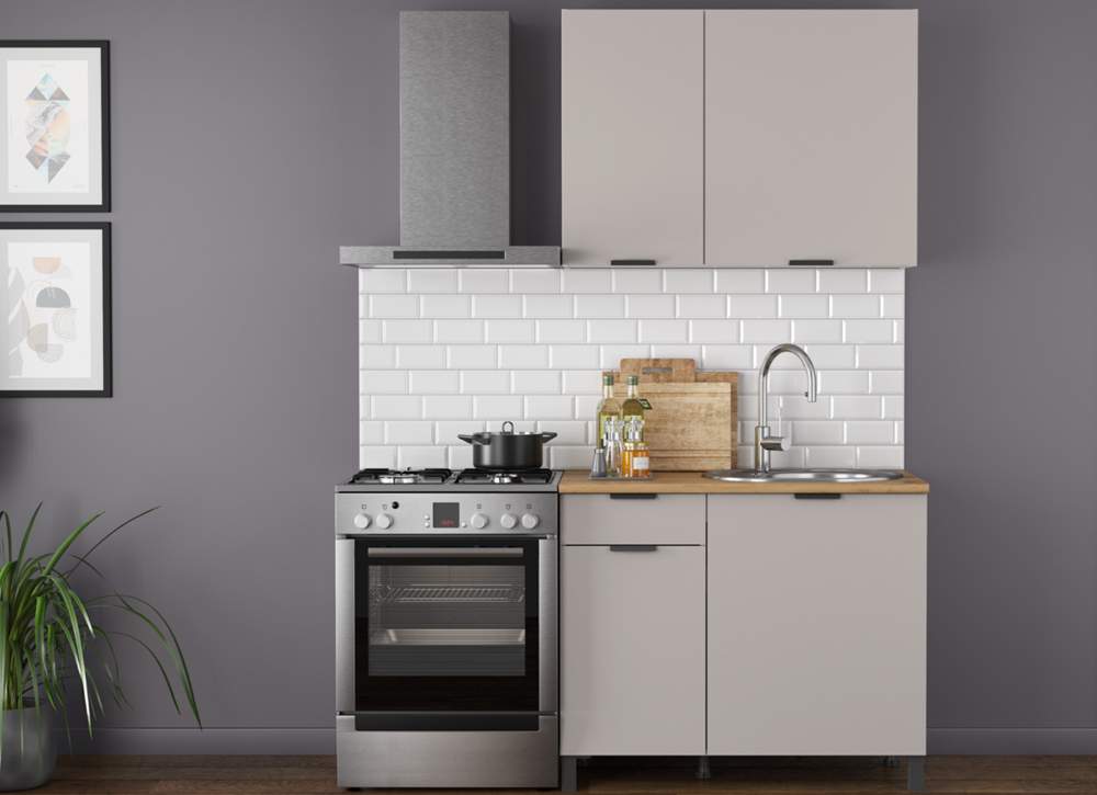 Кухня Венера(1000) (белый/кашемир гл./столеш.дуб вотан/двпо белый)